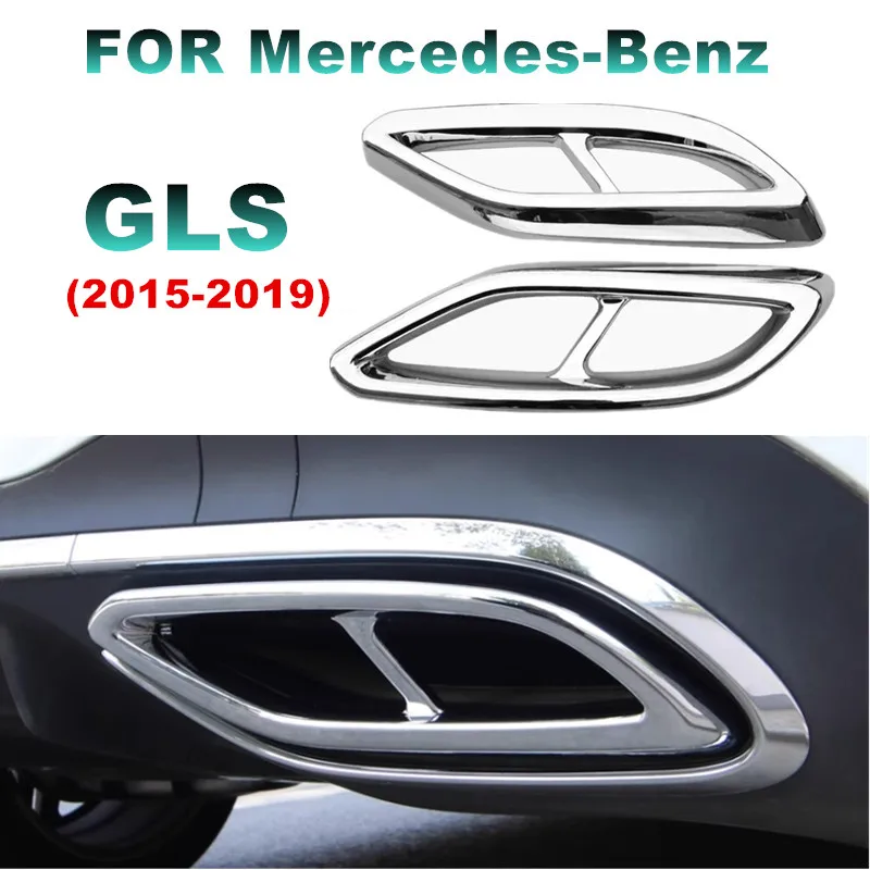 

Car Exterior Tail Throat Liner Pipe Exhaust System Cover Trim For Mercedes-Benz GLS Series 2015 2016 2018 2019 stainless W166