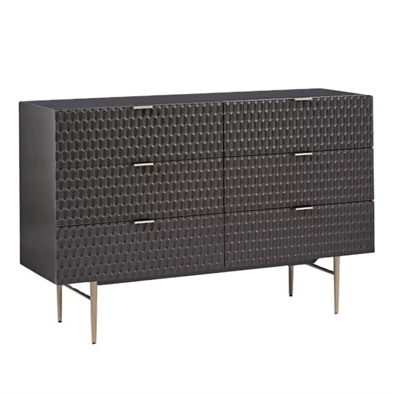 Modern retro wood white sideboard living room cabinet simple