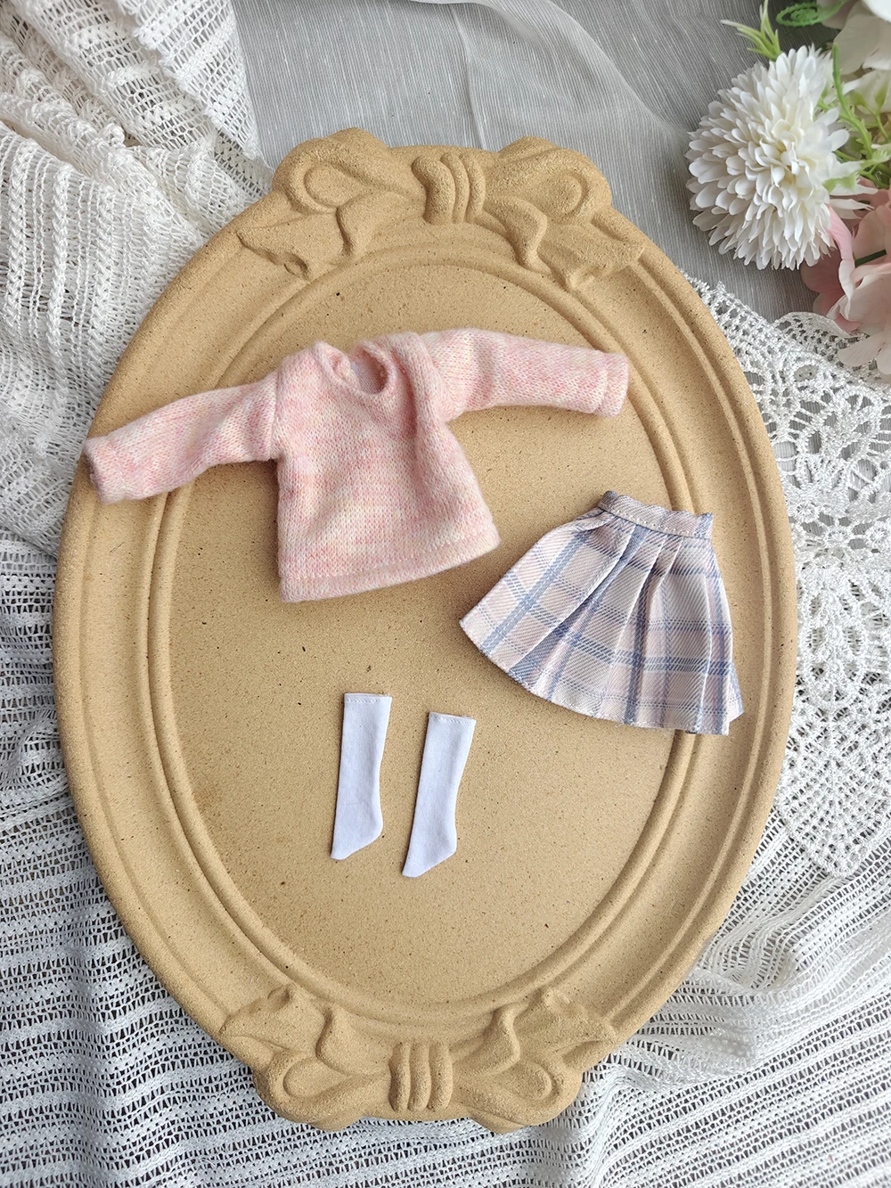 

Blythe dolls Clothes Multi-colored sweater set clothes for blythe Doll Dress for Blythe Ymy Licca Az Ob22 24 27 Doll Accessories