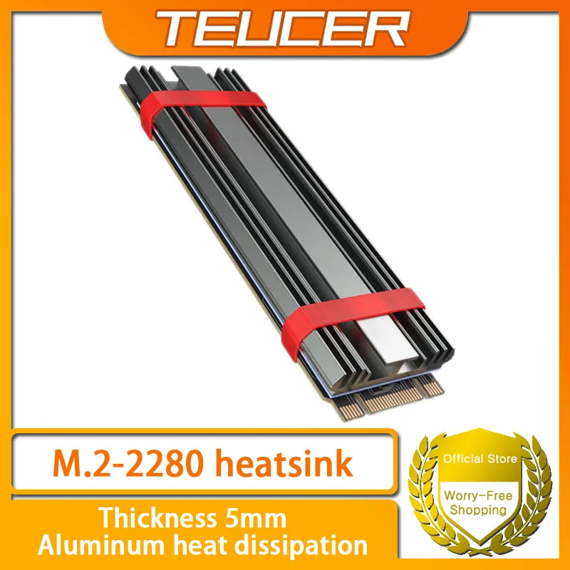 TEUCER M.2 2280 Solid State Drive Radiator M2 NVME SSD Drive Aluminum Alloy Heatsink For Desktop PC Laptop PS5