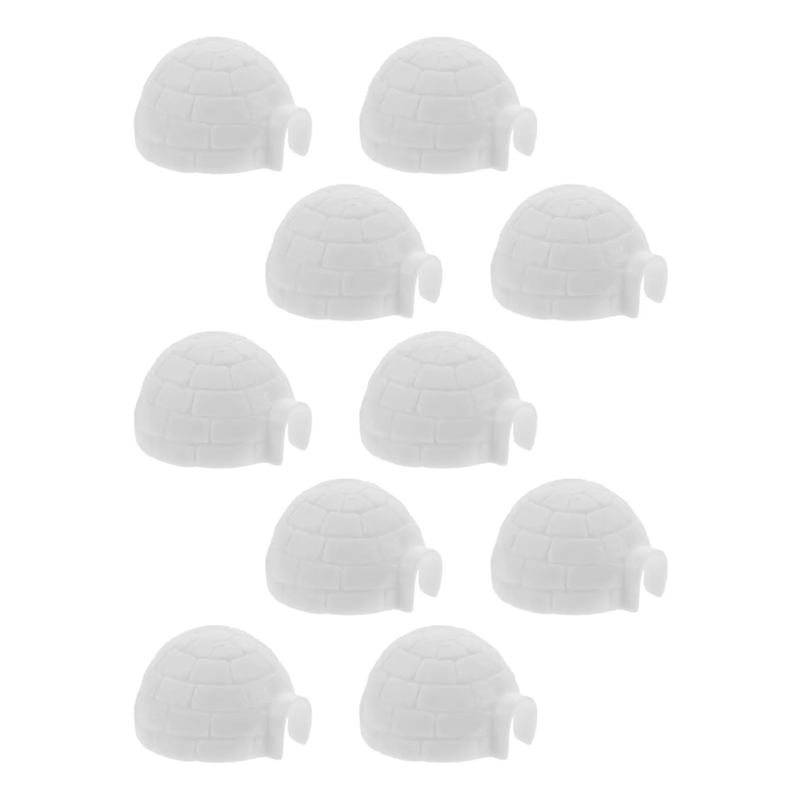 

10Pcs Igloo Figures Plastic Miniature Desktop Decor Lovely Igloo Decoration for Micro Landscape Succulent Photo Prop