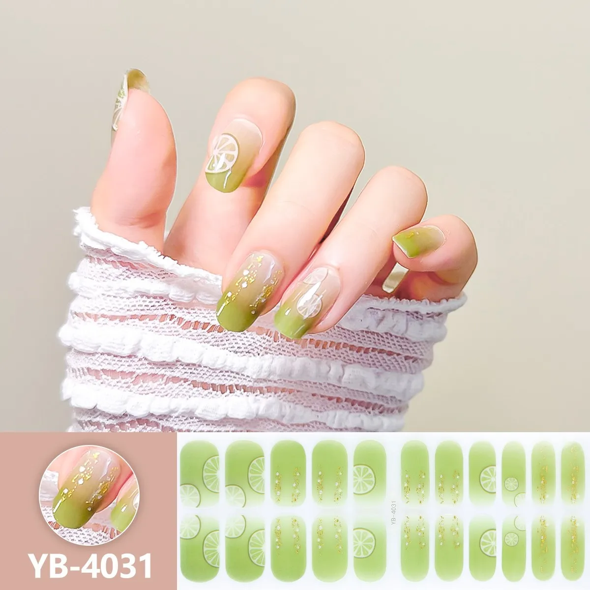 22Tipsセミキュアジェルネイルステッカー ピュアカラー ポリッシュラップ 長持ち フルカバージェル ギフトネイルキット