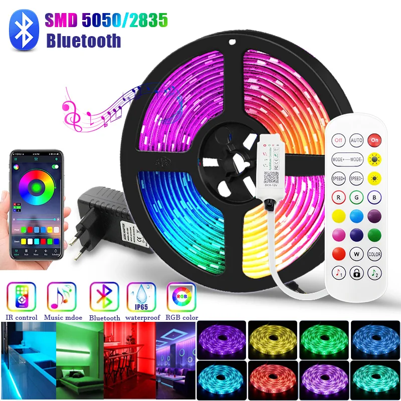 Taśma Led Light RGB 5050 wodoodporny telefon Wifi Control Led 60 leds/m elastyczna taśma wstążkowa 2835 na podświetlenie TV dekoracje domowe na