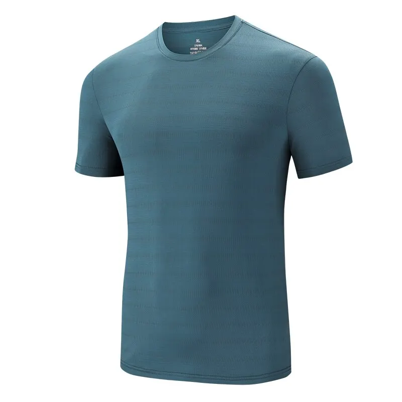 New Summer Ice Silk Short Sleeve Mens T Shirt Breathable And Quick Drying Loose Casual Short Sleeve Sports 6XL