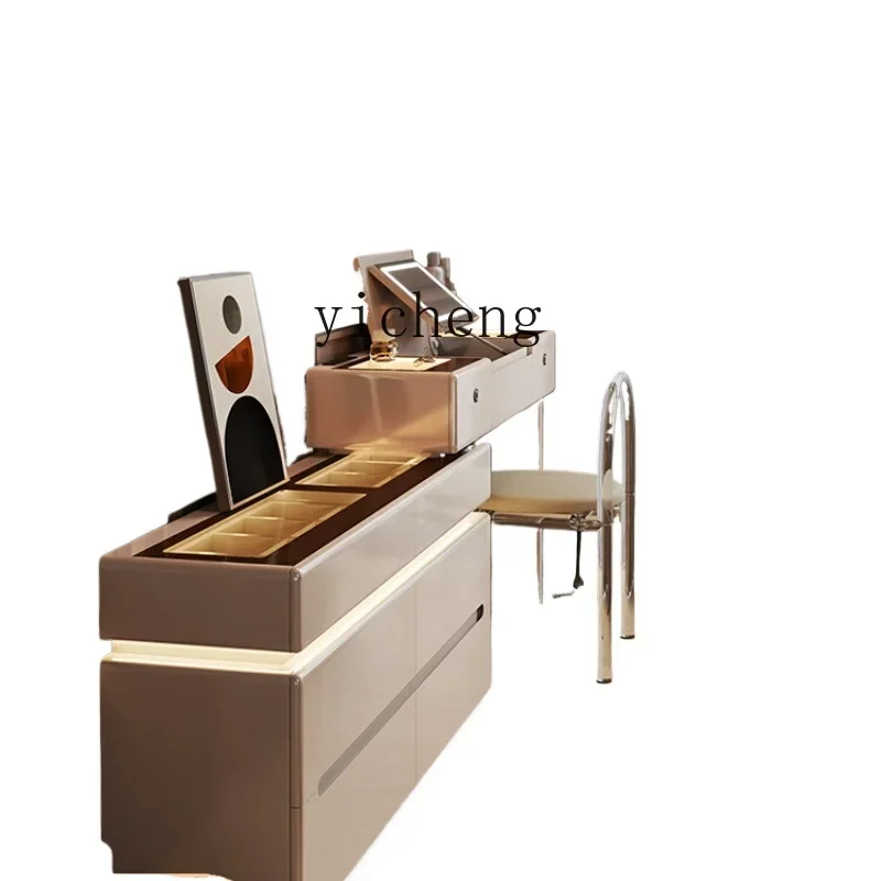 XL dresser chest integrated bedroom master bedroom six buckets at the end of the bed with lock flip mirror makeup table