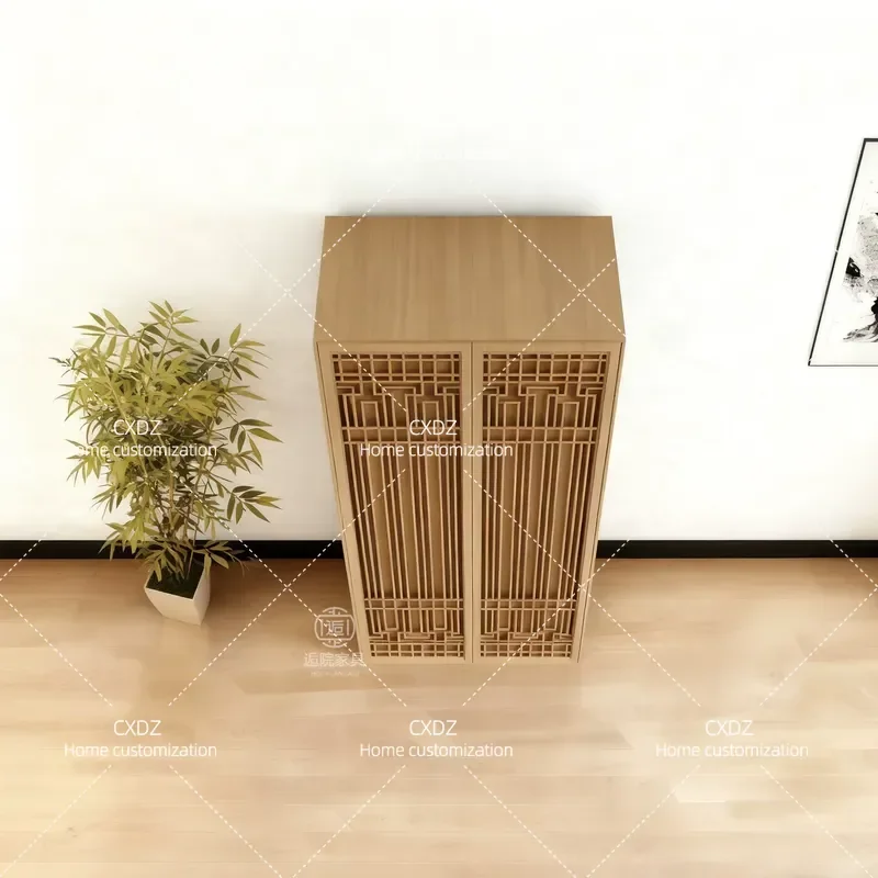 New Chinese Style Zen Wardrobe Ash Wood Bedroom Storage Cabinet Home Improvement Bookcase Minimalist Furniture