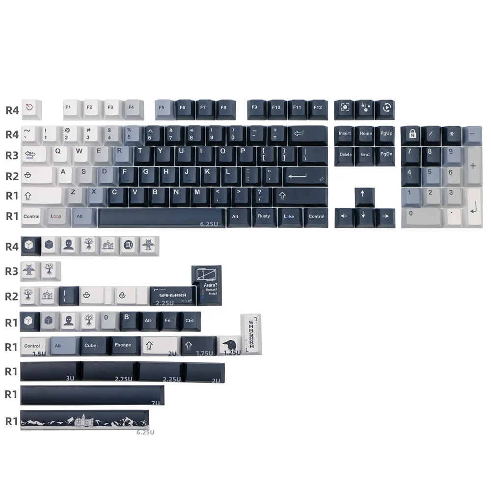 Imagem -02 - Projeto Original Pbt Keycap Sublimação Cherry Profile Layout Ansi Iso Enter Outemu Gateron Switches Side Dye 143 Chaves por Conjuntos