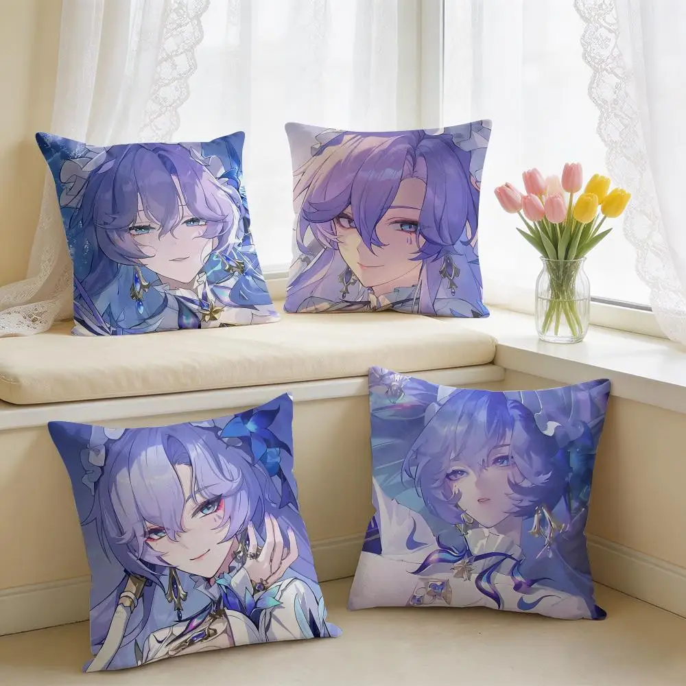Wuthering Waves Cantarella Cushion Cover Square Short Plush Pillow Case Living Room Sofa Home Decor Funda 40X40