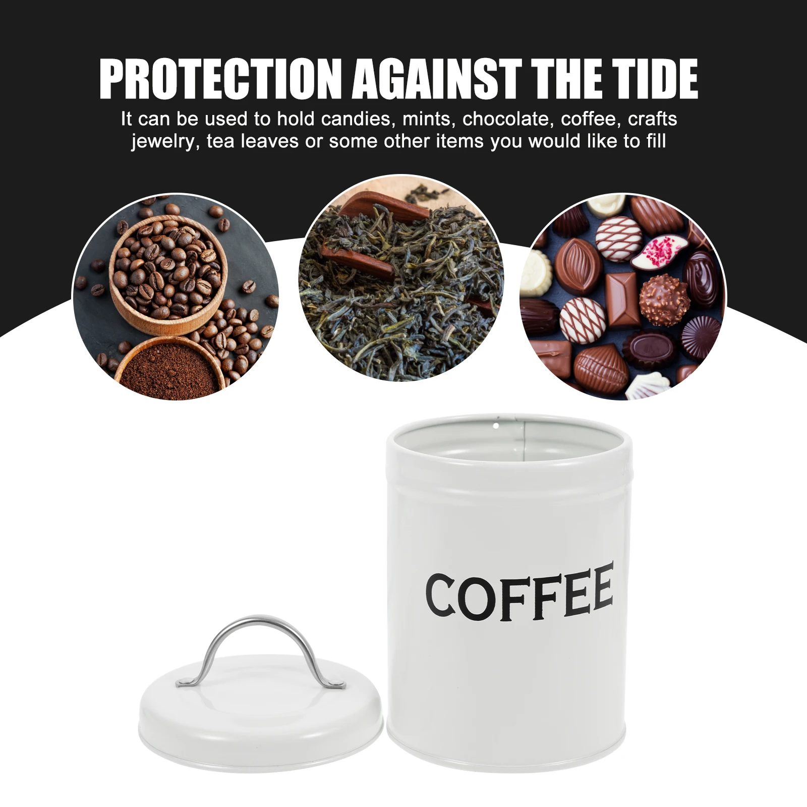 

Portable Metal Tea Canister Airtight Lid Storage Jar Handheld Tea Bag Container Sugar Holder Candy Holder Sugar Container