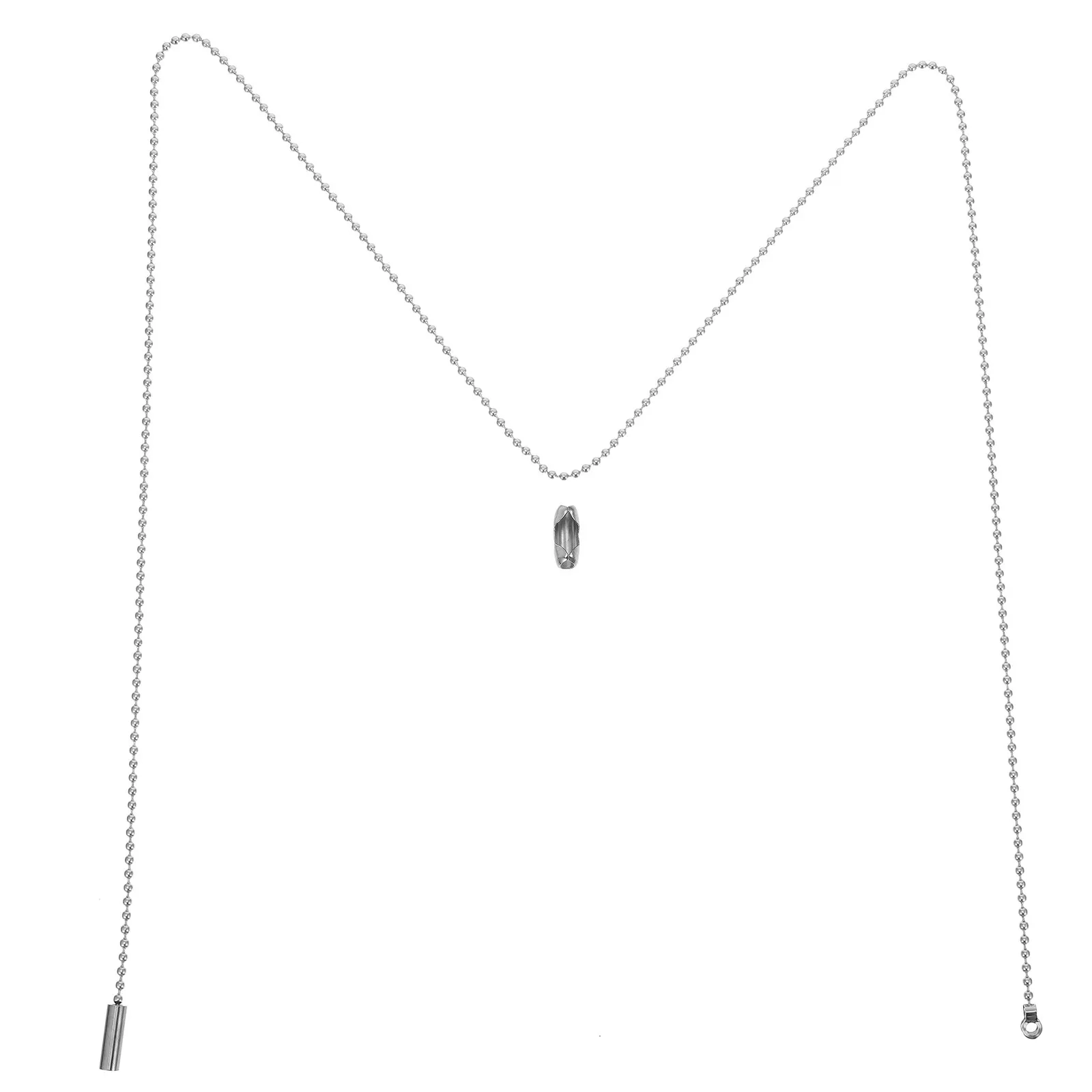 Ceiling Fan Pull Chain Extension Metal Beaded String 3.3ft Long Silver Robust Fan Light Pull Cord Replacement Chain for Wall