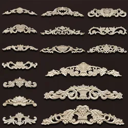 Wood Onlays and Appliques Home Decoration Bedroom Wood Capitals Furniture Appliques Wood Decal Floral Vintage Home Decor Items