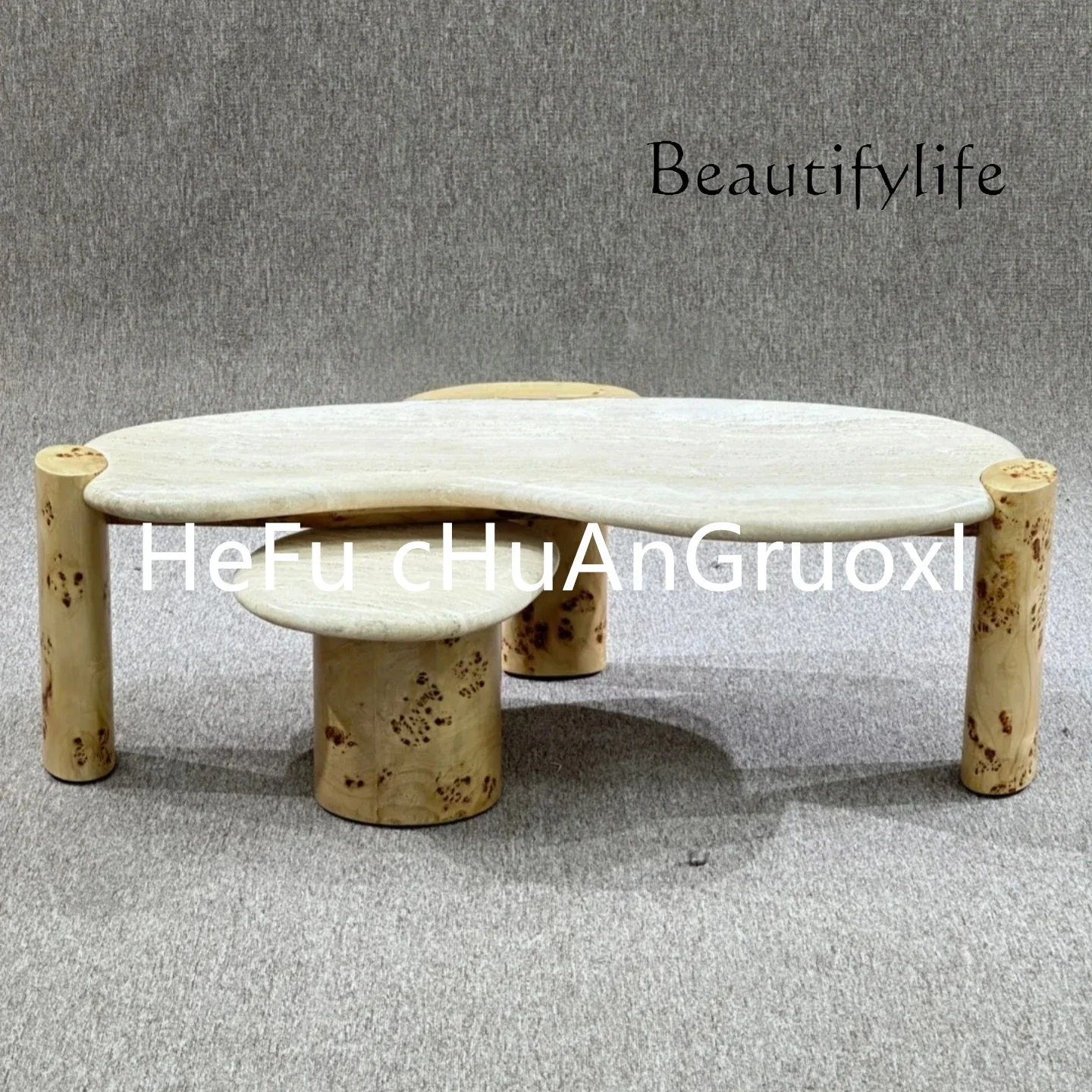 BX 中世風無垢材コーヒーテーブル リビングルーム ホームデザイナー クリエイティブ レトロスタイル 特殊形状ティーテーブル 交渉用テーブル