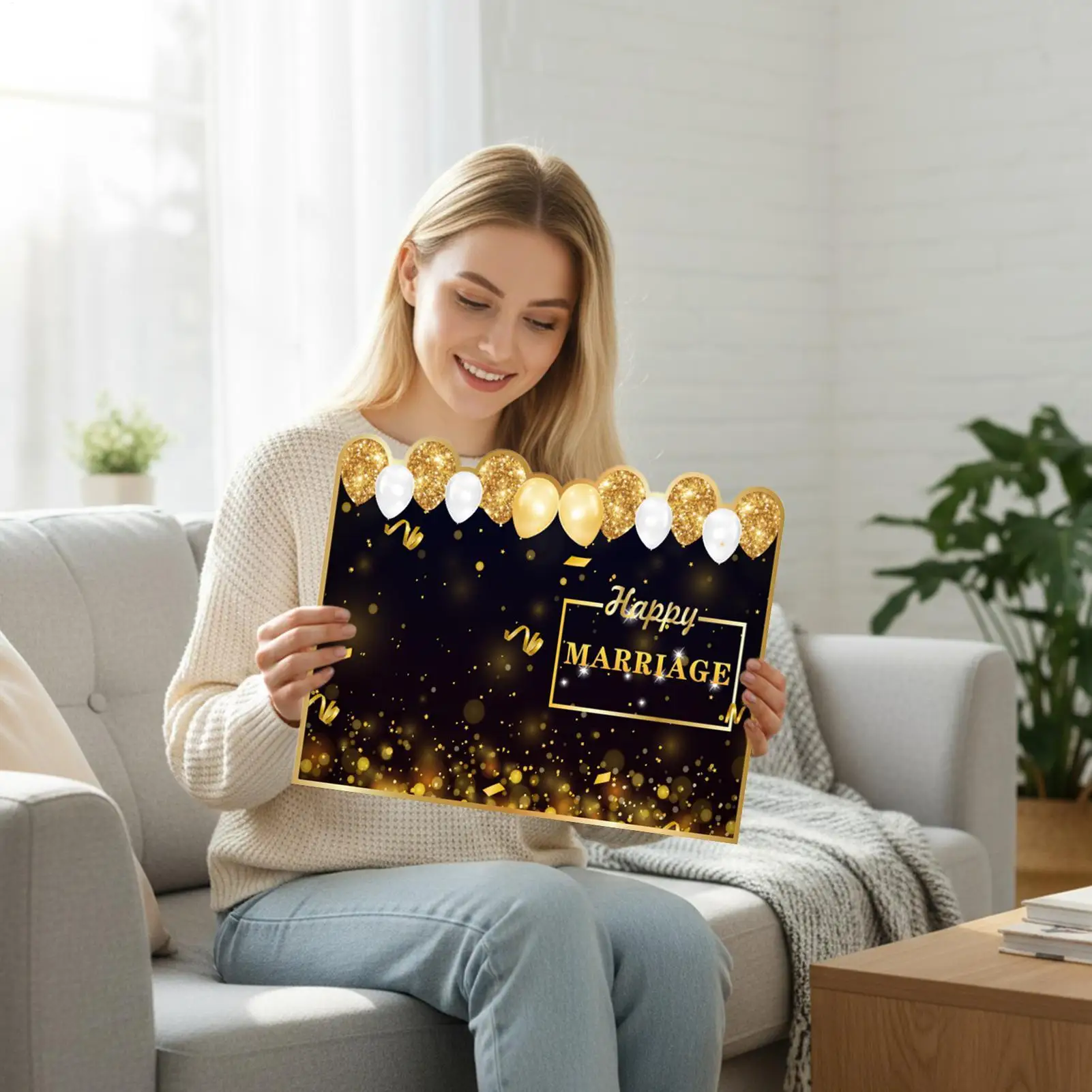 بطاقة عيد ميلاد كبيرة لوازم الحفلات مع مغلف بطاقة تهنئة ضخمة لحفظ الذاكرة والاحتفال بعيد الميلاد والتجمع العائلي