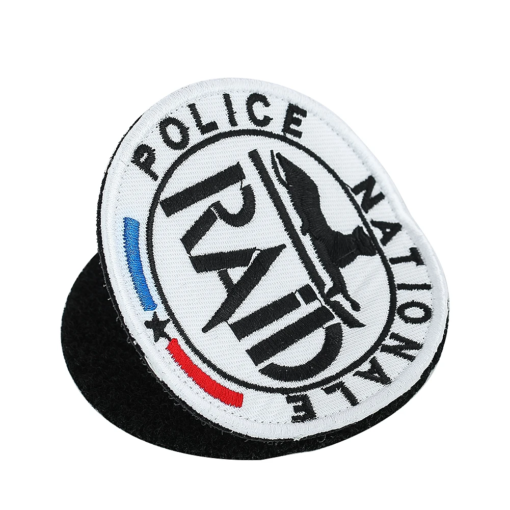 الشرطة الوطنية الفرنسية النخبة قوة RAID شعار المقتنيات العسكرية التطريز على ظهره شارة ملصقات الزخرفية #2