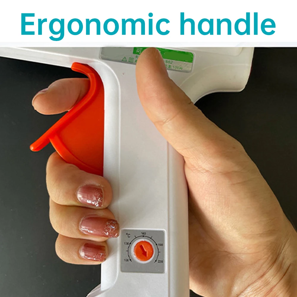 120W EU/US Hot Melt Glue Gun Smart Adjustable Temperature Copper Nozzle Heater Muzzle Diameter 11mm Craft Repair Tool