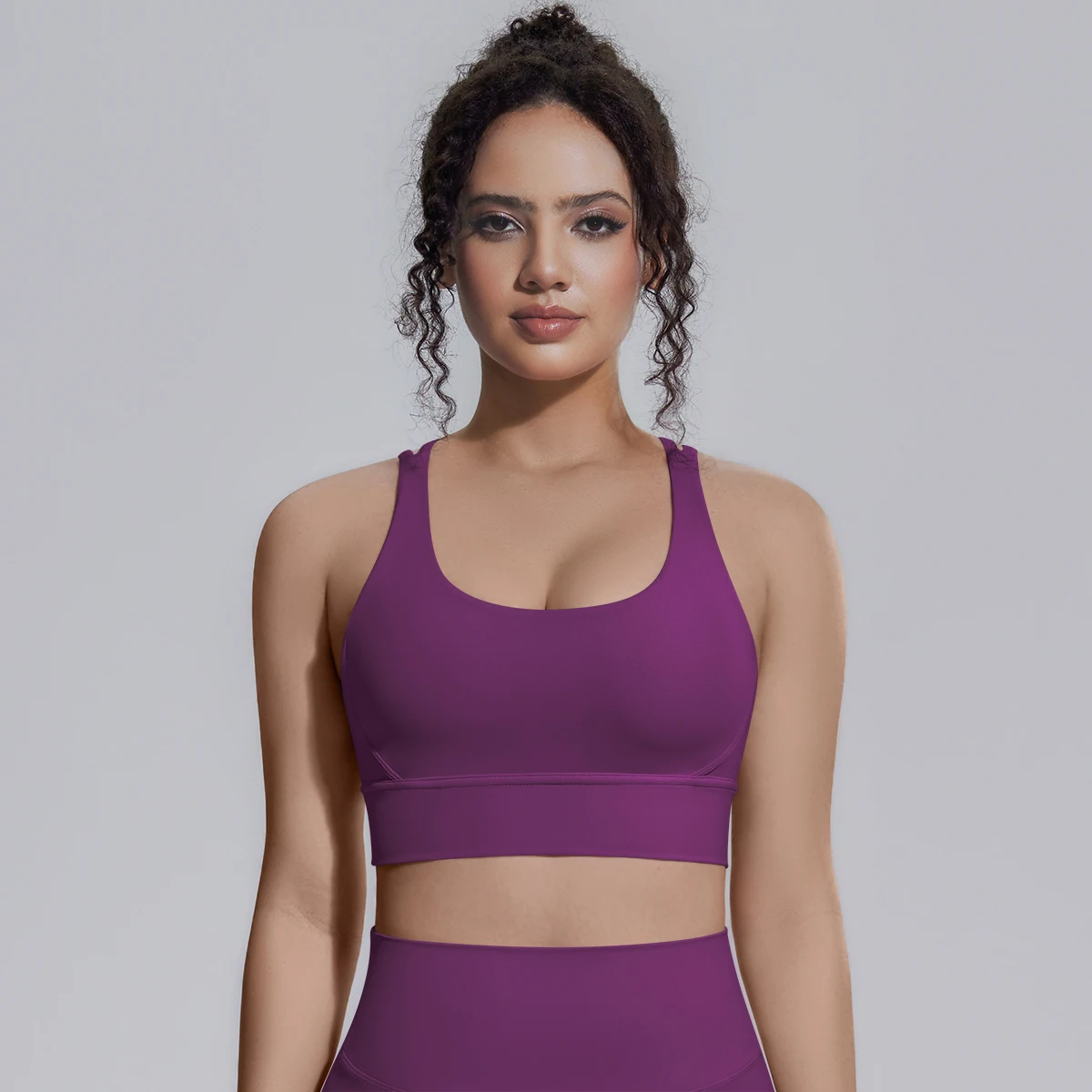 Damen Einfarbiger Schöner Rückenfreier Yoga-BH Yoga-Unterwäsche mit Brustpolster Sommer Fitness Sport Stoßfester Workout-Top Sexy BH – Detail 37
