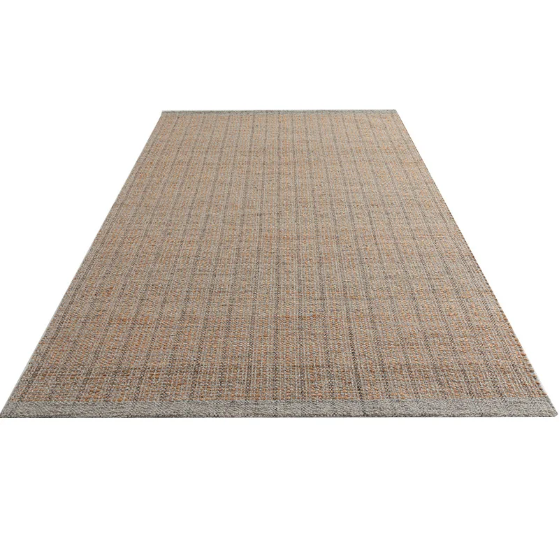 Hand-woven wool jute carpet plain minimalist premium glue-free carpet