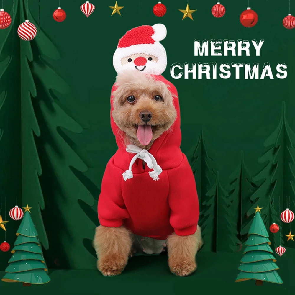 Christmas Pet Dog Clothes For Small Medium Dogs Hoodies Shirt New Year Puppy Dog Costume Chihuahua French Bulldog Pet Pullover