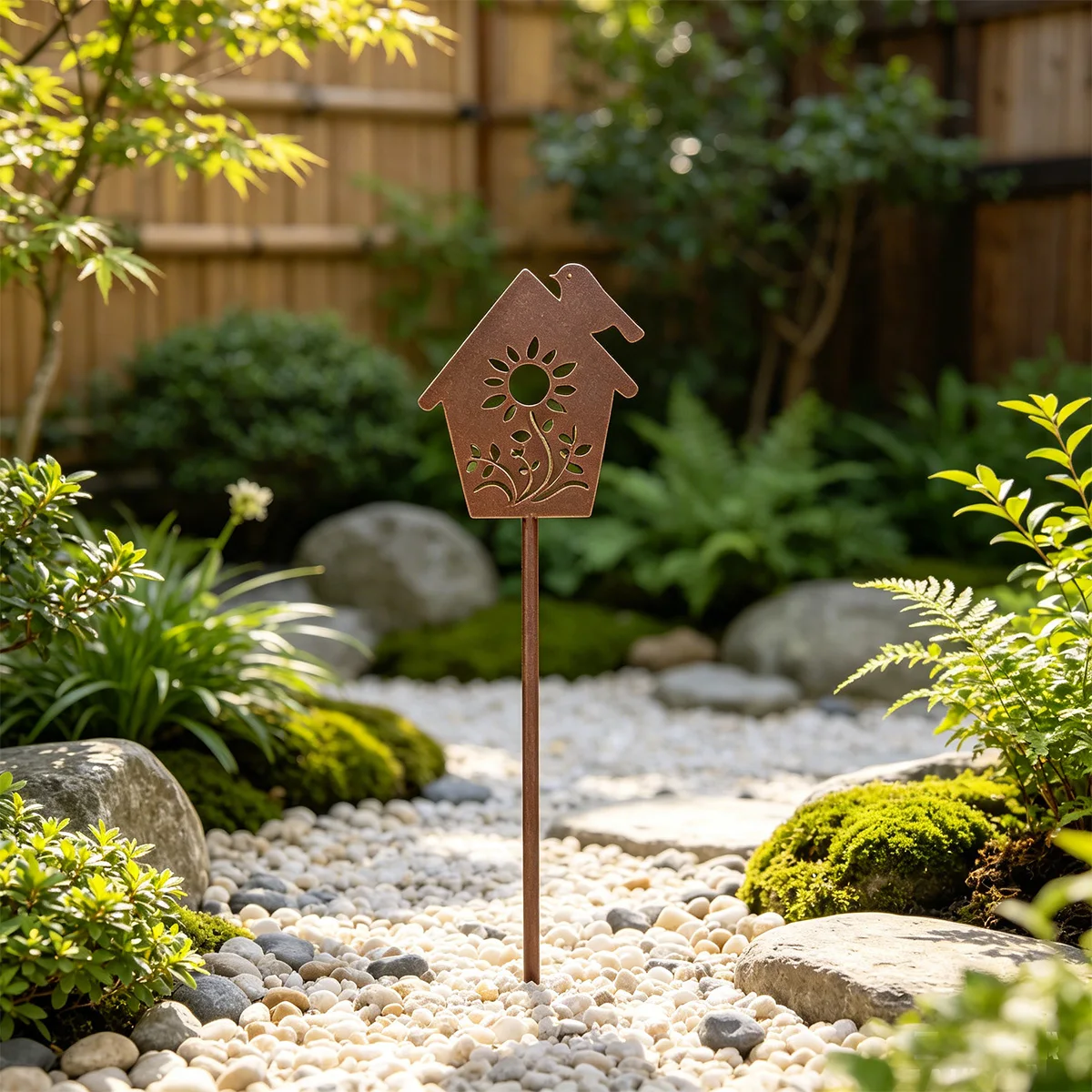 1Pc Iron Art Garden Decorative Stake, Country Style, Birdhouse Garden Decorative Stake, Birdhouse Design, Ideal for Garden and Patio Decoration, Garden Decoration, Ideal for Outdoor Decorations