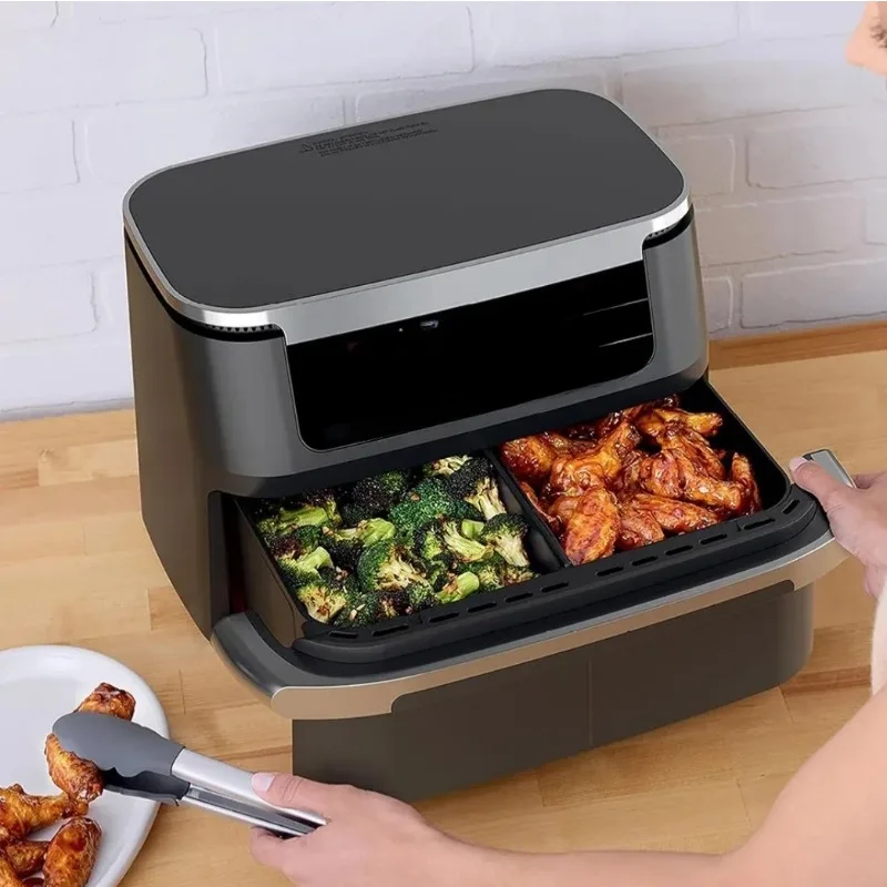 For AF500 10.4L Plus 5.2L Rectangular Silicone 3 in 1 Baking Tray Dual Zone Air Fryer Non Stick Reusable Cooking Plate