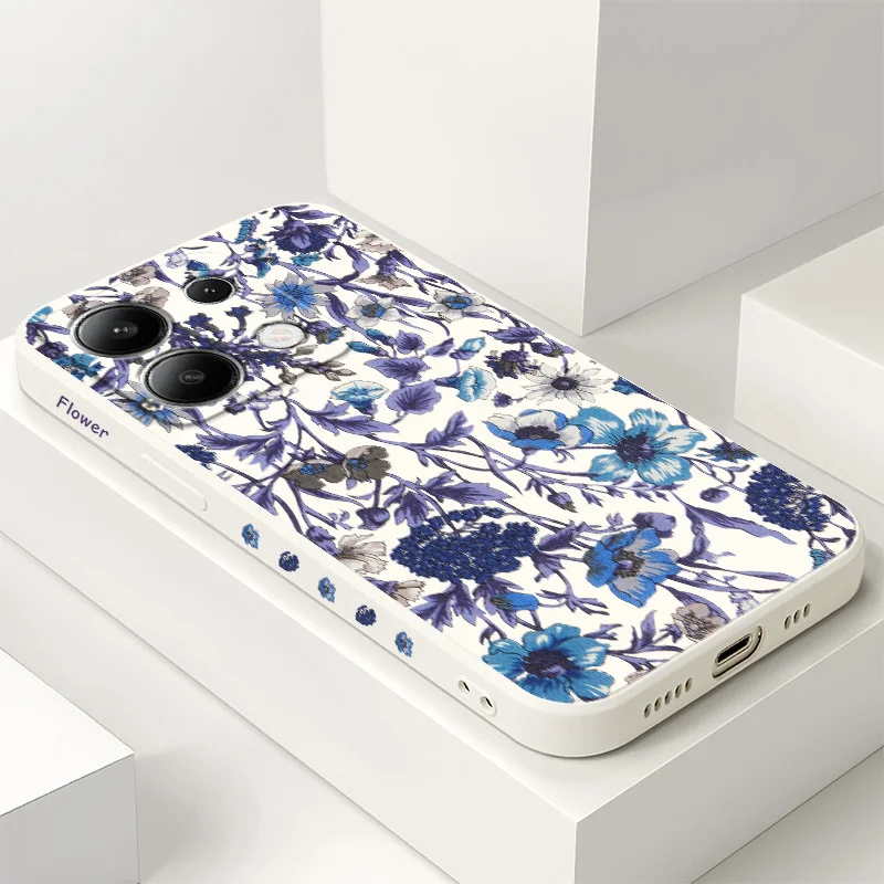 

Lush Floral Prints Phone Case For Xiaomi Redmi Note 14 13 12 12S 11 11S 10 10S 9 9S 14C Pro Plus 4G 5G Liquid Silicone Cover
