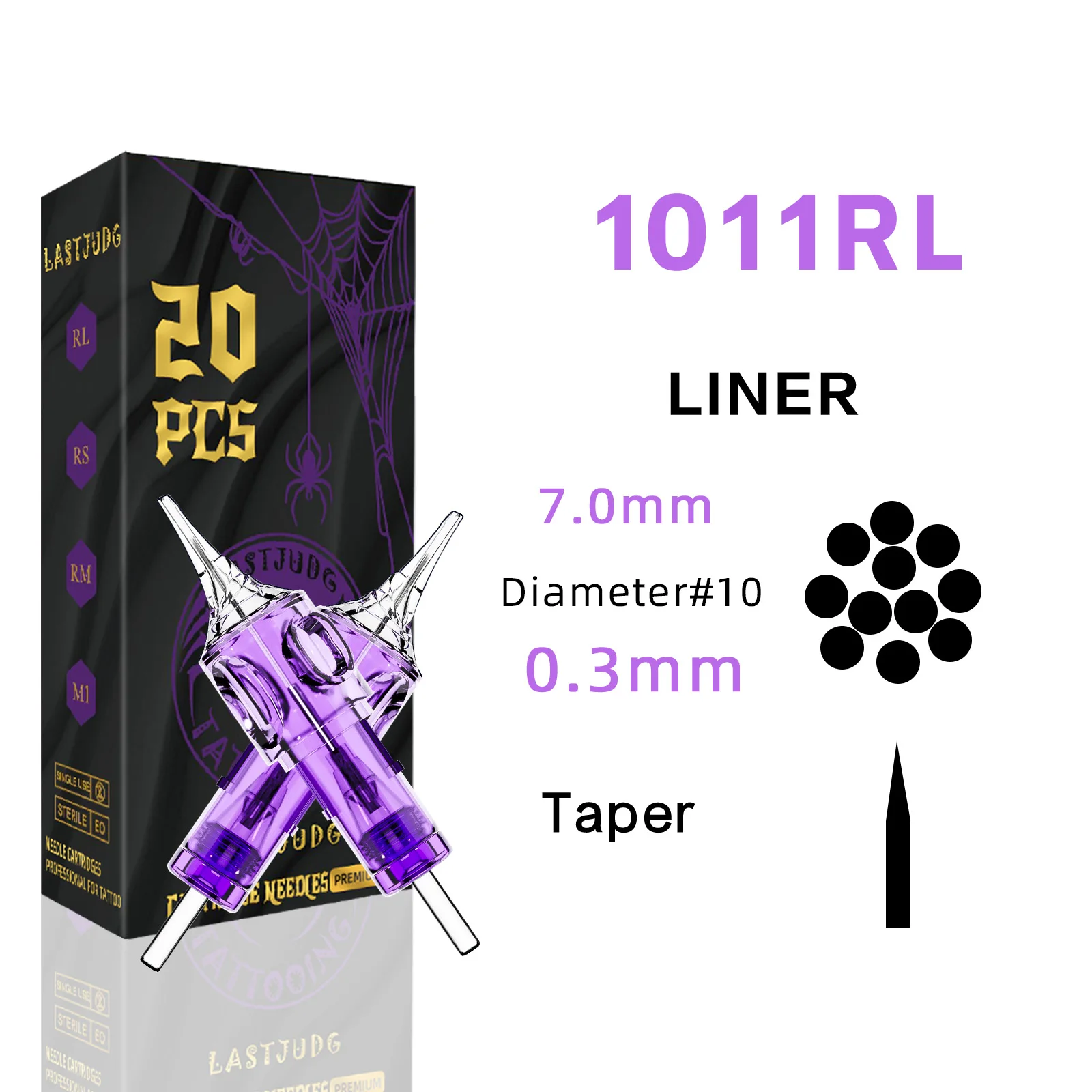 LASTJUDG Tattoo Naalden 20PCS Wegwerp Tattoo Naalden RL RS M1 RM Permanente Make-Up Tattoo Cartridge Naald Voor Tattoo Pen