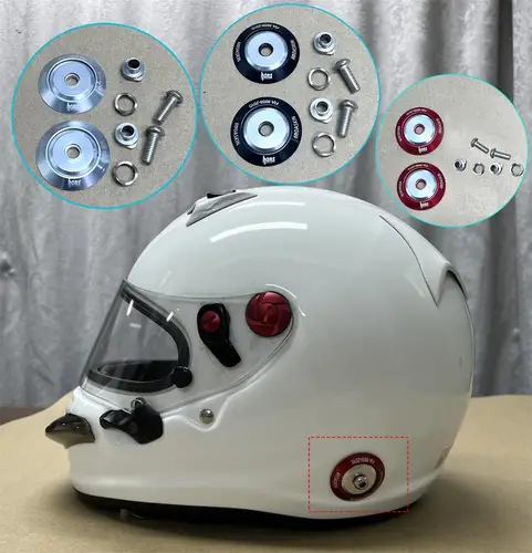 Imagen 1 del producto Para ARAI GP3 GP6 GP7 SK6S Bell OMP RS7-K/HP7 HANS cubierta de hebilla cubiertas decorativas izquierda derecha tornillo