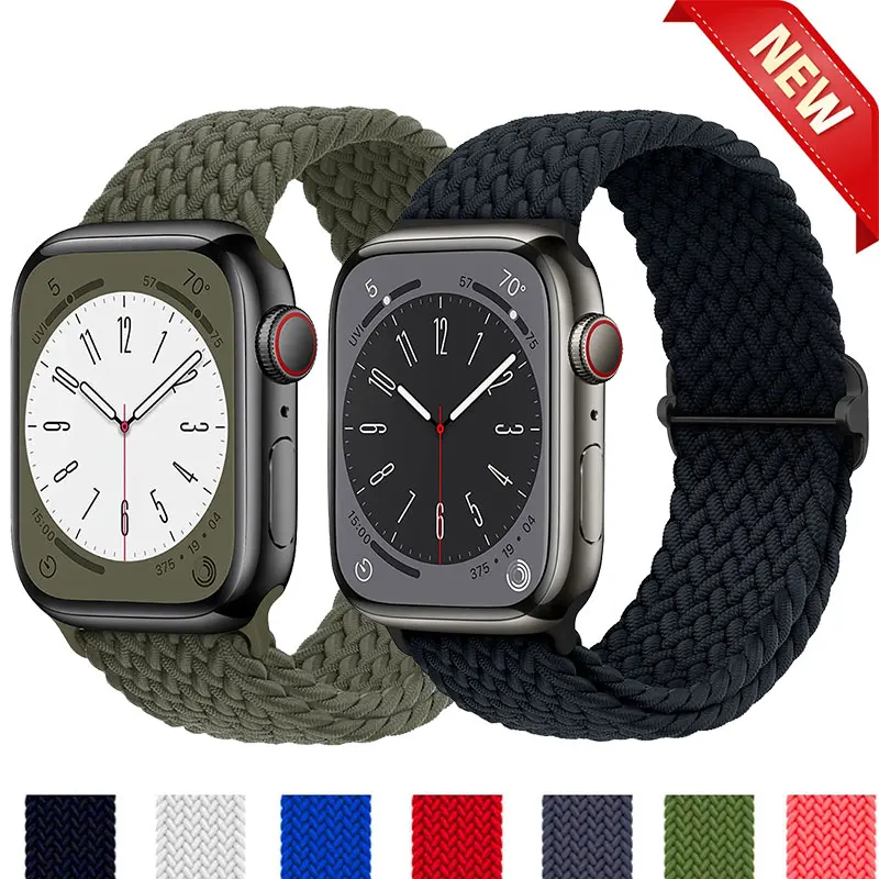 

Braided Solo Loop Band For Apple watch Strap 40mm 44mm 41mm 38mm 49mm 45mm Elastic Nylon Bracelet iWatch Ultra 2 Series 9 8 7 se