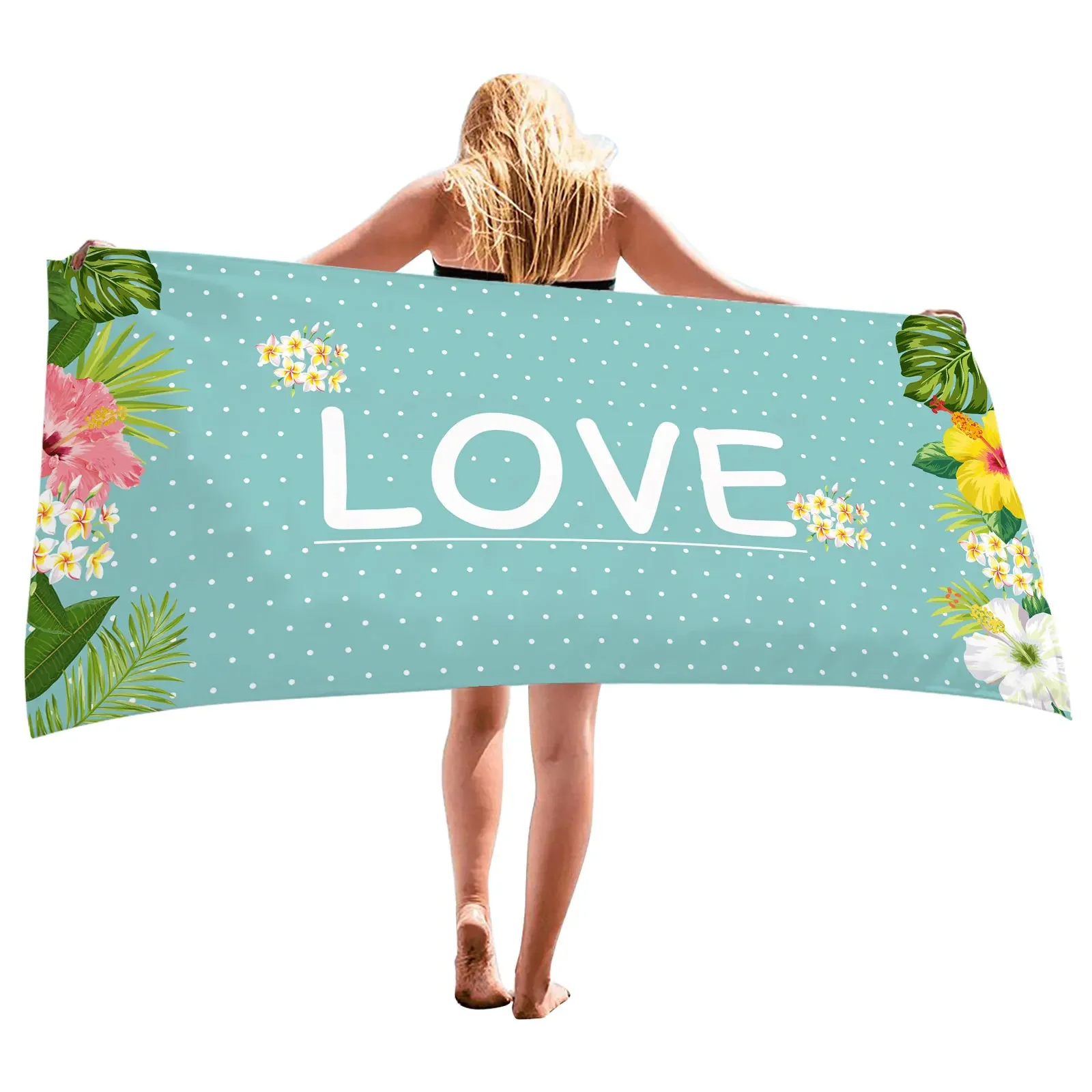 Summer Floral Print Beach Towel No Sand Quick Dry Towel Surf Poncho Bath Summer Travel Swimming Fitness Yoga Mat for Women Gift