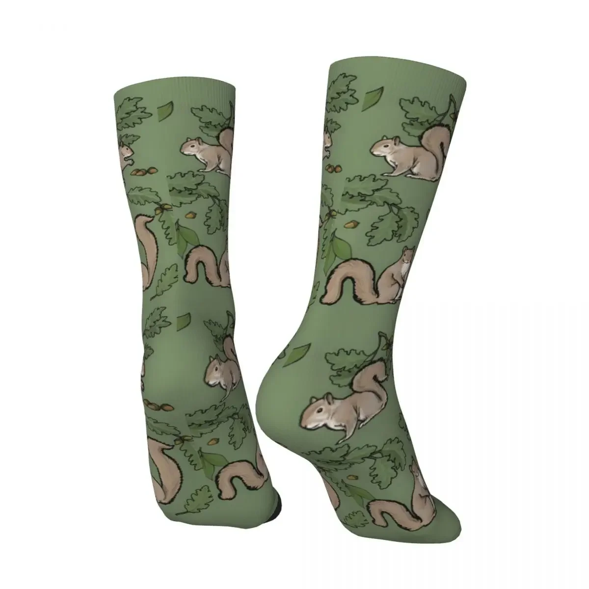 Vera's Squirrels Men's Socks Retro Harajuku Street Style Novelty Pattern Crew Sock