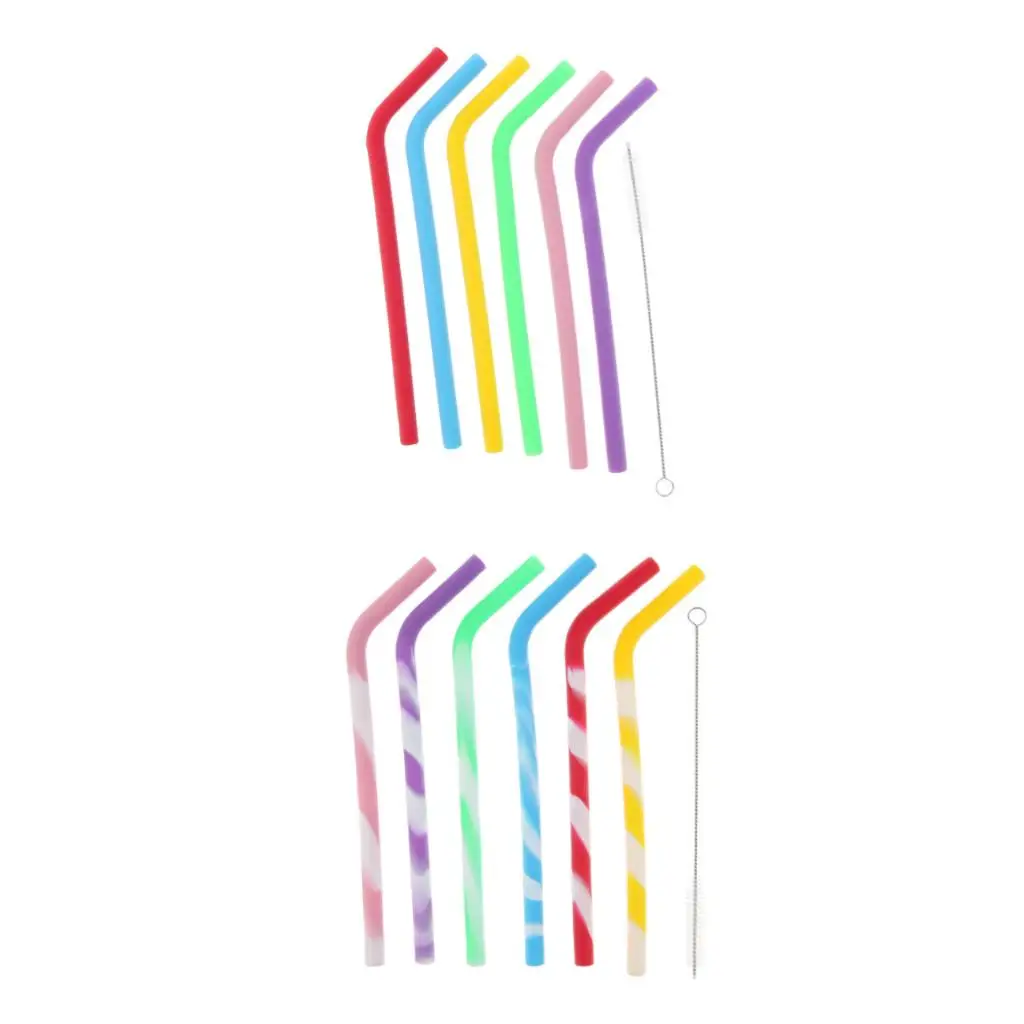 Silicone Drinking Straws Reusable Foldable Collapsible Straw Flexible Straw Travel Accessories for Smoothies and Juice
