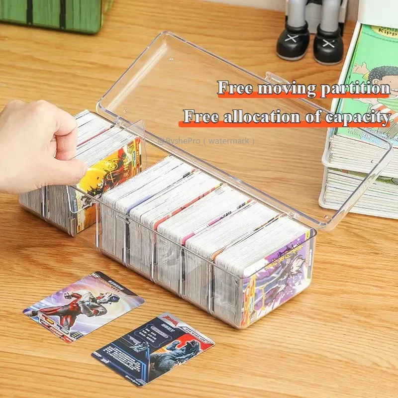 Acrylic Card Box for Trading Cards 700+ Cards Holder Clear Card Storage Boxes Fit for MTG Sport Cards Playing Game Card Case