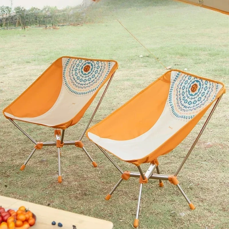 Strong Orange Beach Chairs Portable Comfy Lawn Moon Beach Chairs Relaxing Fishing Mare Accessori Spiaggia Outdoor Furniture