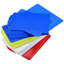 50 Stks/partij Blanco Gekleurde Matte Waterdichte Pvc Met Gat Plastic Kledingstuk Tag Voor Sieraden Verpakking Kleine Bedrijven Accessoires