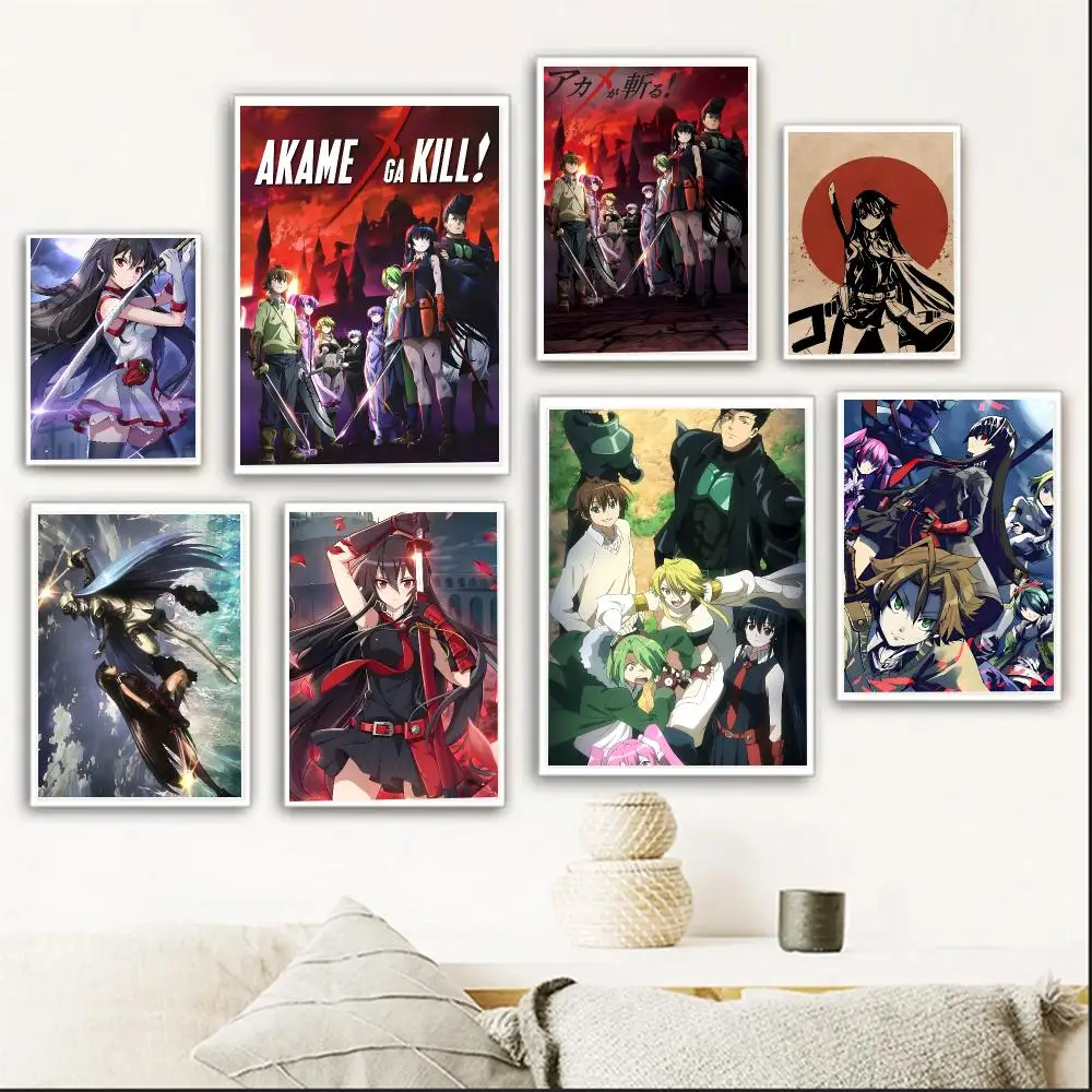 Sharp Tragic A-Akame G-Ga Kill Poster retro art living room decoration bar Promotional