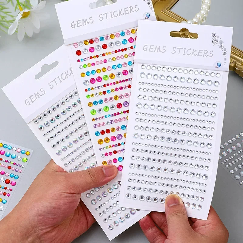 

1 sheet Rhinestone Stickers Self Adhesive Colorful Gem Stickers for DIY Scrapbooking Decor Crafts