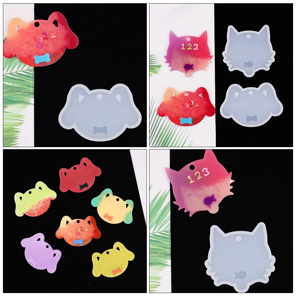 

14 Pcs Cat Dog Silicone Mold DIY Epoxy Casting Keychain Jewelry Accessories Lightweight Gift Dog Tag Pendant Crystal Drop Gel