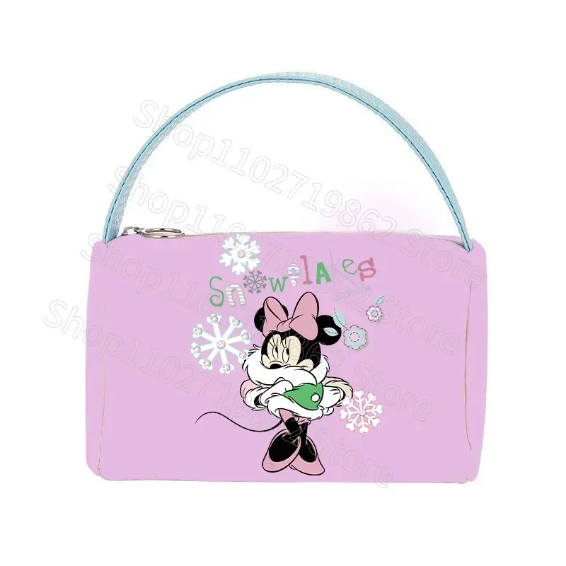 Minnie Mickey Mouse Makeup Pouch Disney Cosmetic Bag Anime Movie Character Pattern Print Toiletry Kit Portable Large Capacity