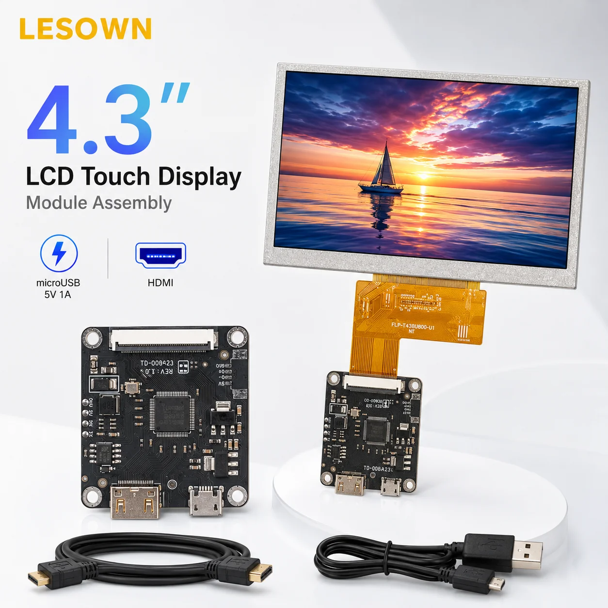 lesown-43-インチ-800x480-wvga-モニターパネル-ドライバー不要-minihdtv-ttl-40pin-300nit-計器用