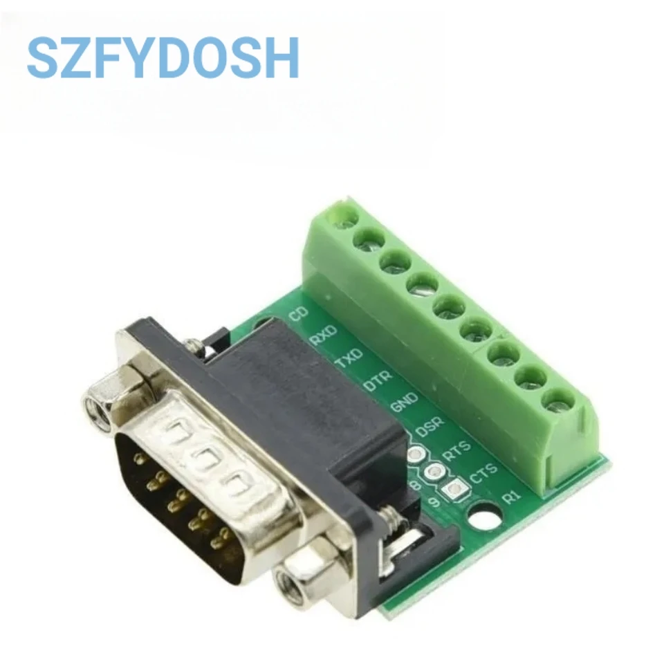 DB9 Male Female Adapter Signals Terminal Module RS232 RS485 Serial To Terminal 9-Pin 9-Hole Connector