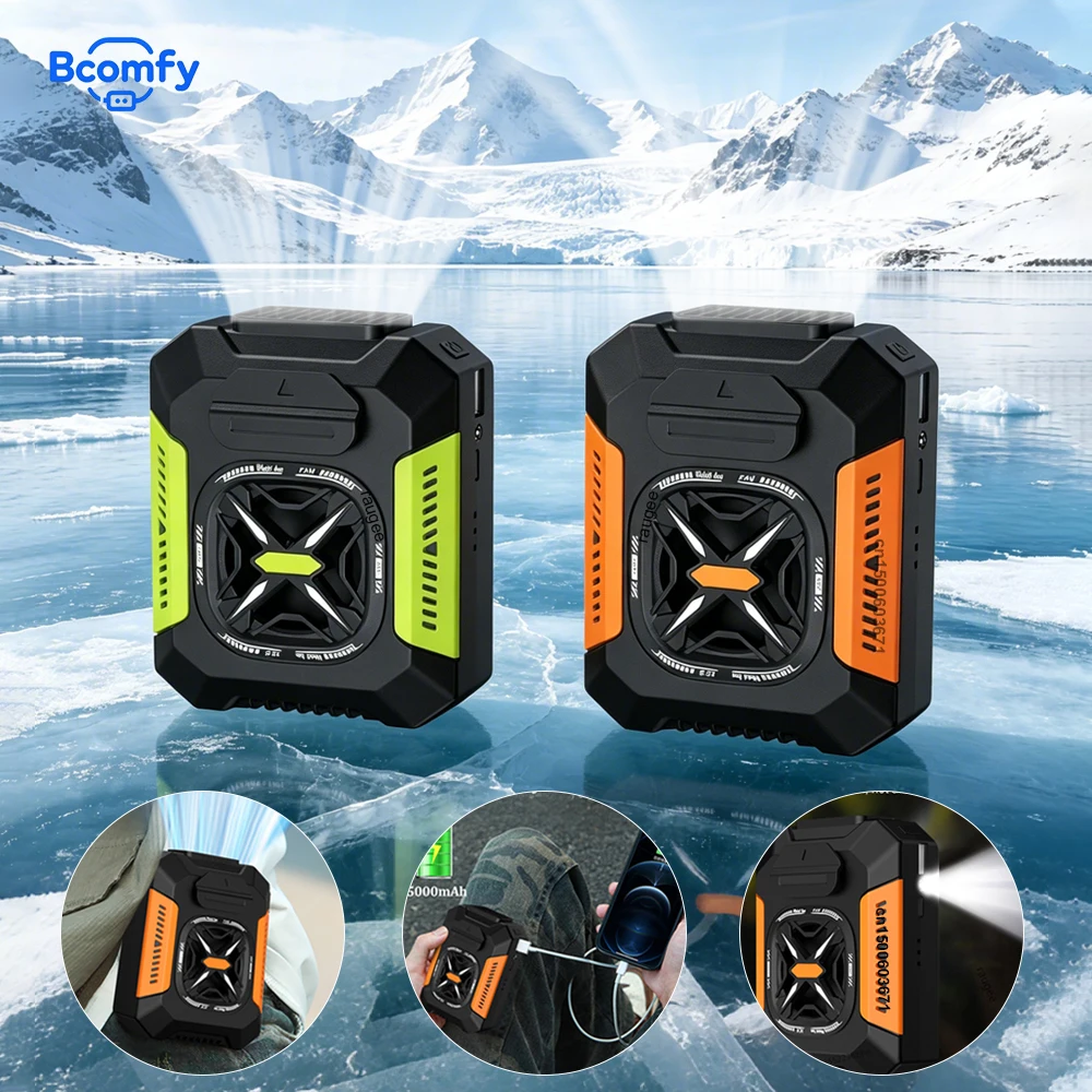 

Portable Waist Clip Fan 5000mAh USB Mini Powerful Cooling Fan Rechargeable Air Cooler Outdoor Camping Waist Fan with Power Bank