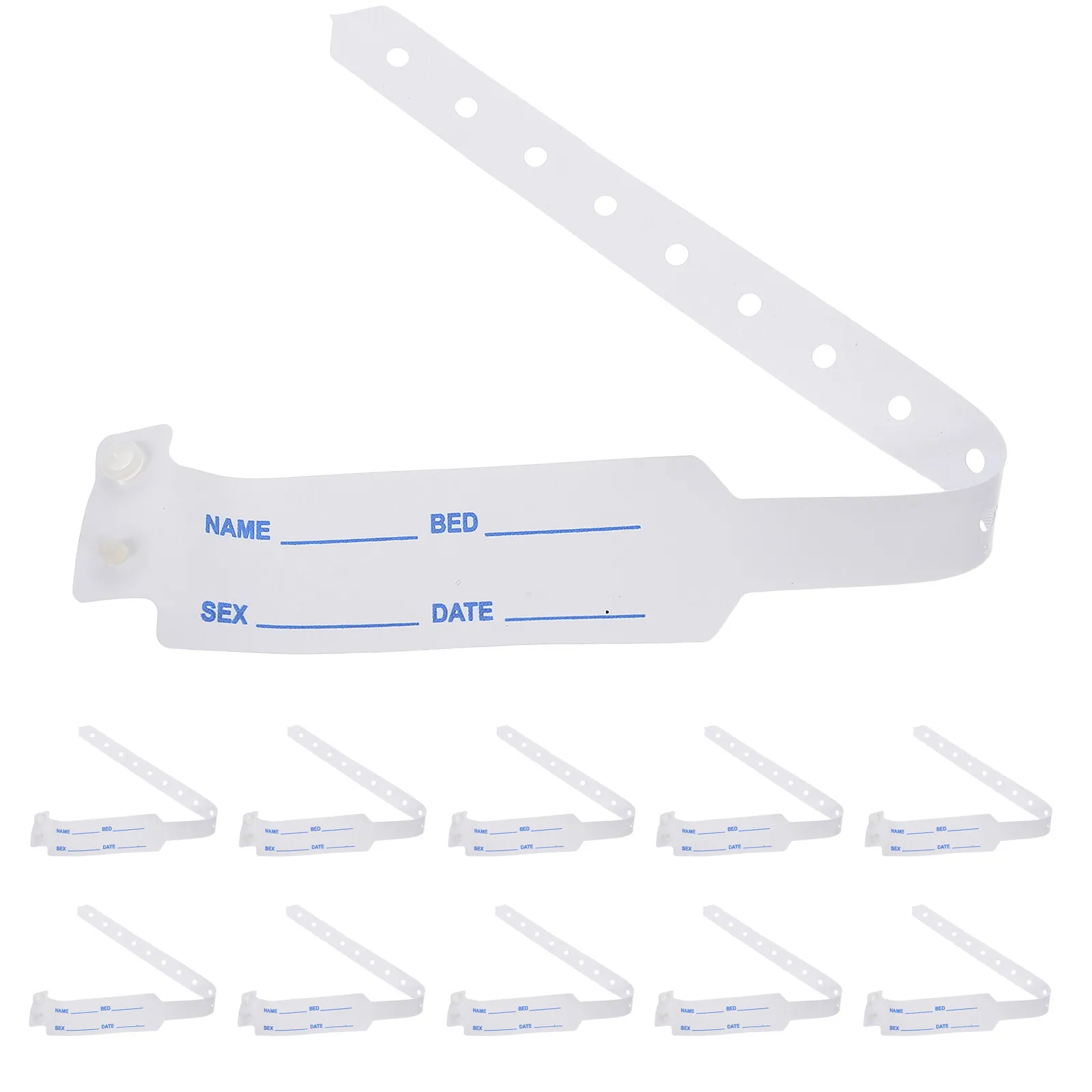 100Pcs Hospital Identification Wristbands Id Patient Safety Bracelets Waterproof PVC Adjustable for Adults