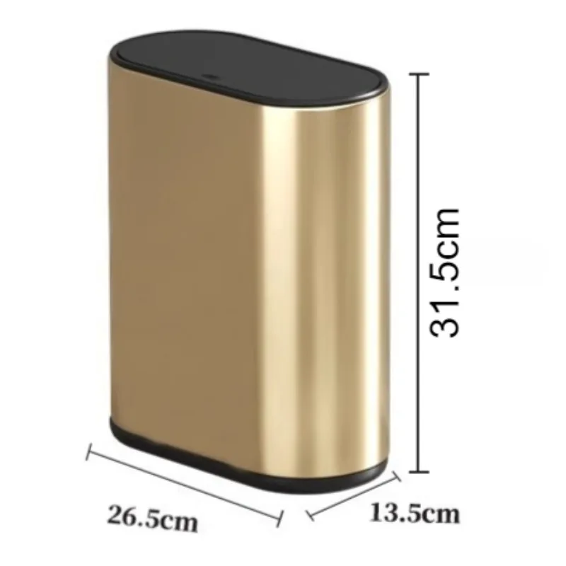 Press Type Trash Can Bathroom Gap Trash Cans Stainless Steel Litter Bins Luxury Large Capacity Dustbin Bathrooms Accessories