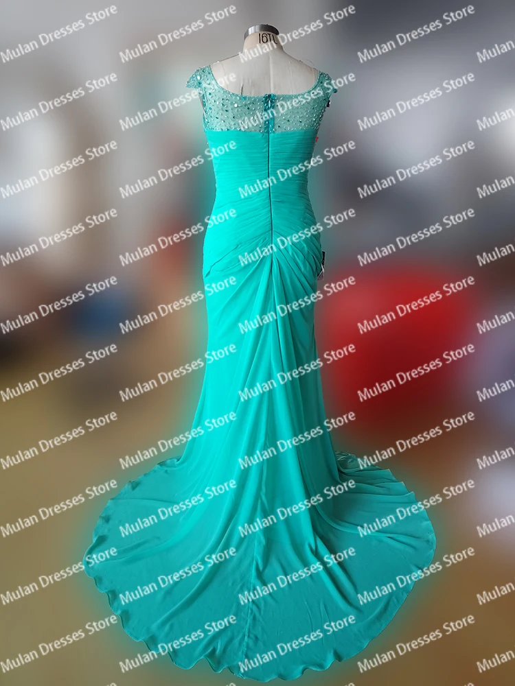 Vestido de madre de la novia con cuentas largas personalizado, cuello en V, largo hasta el suelo, sirena, fiesta de invitados de boda, fiesta Formal de boda Maxi 2024