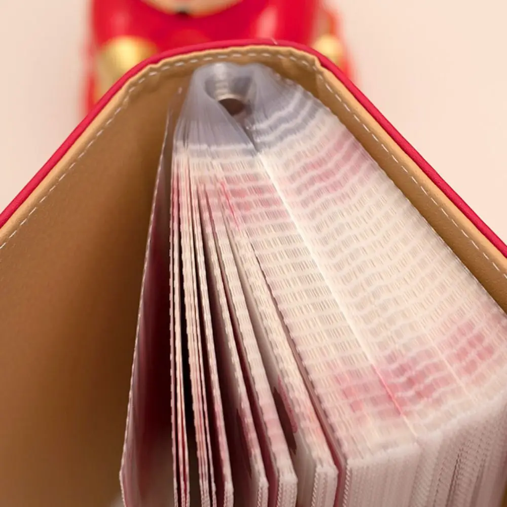 With Password Lock Saving Money Binder Wallet Storage PU Leather Budget Binder with Lock Cash Envelopes A6 Account Book Unisex