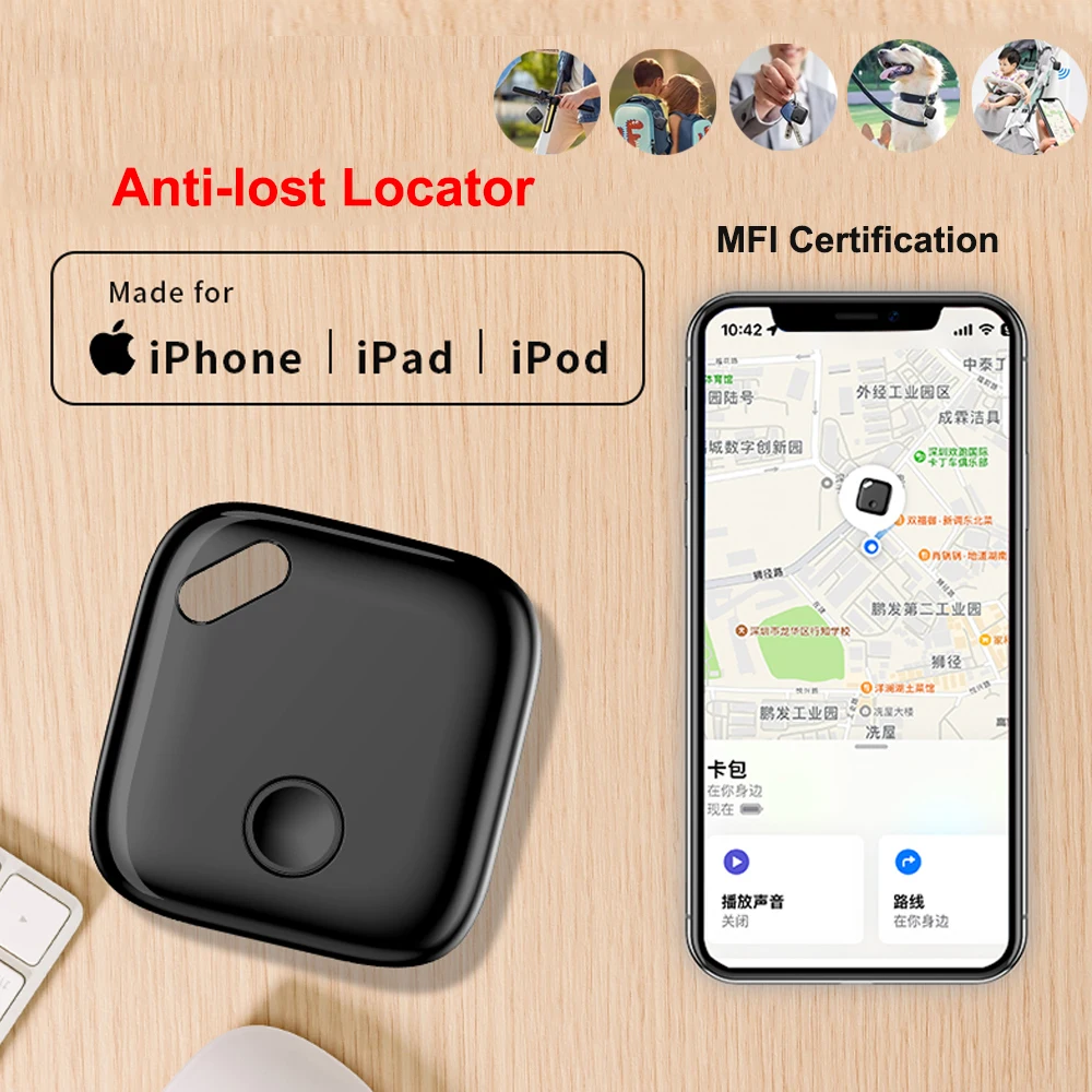 Mini GPS Locator For Apple Find My Smart Tracker Air Tag Bluetooth Anti Lost Alarm Wireless Finder Car Key Pet Child Bag Wallet