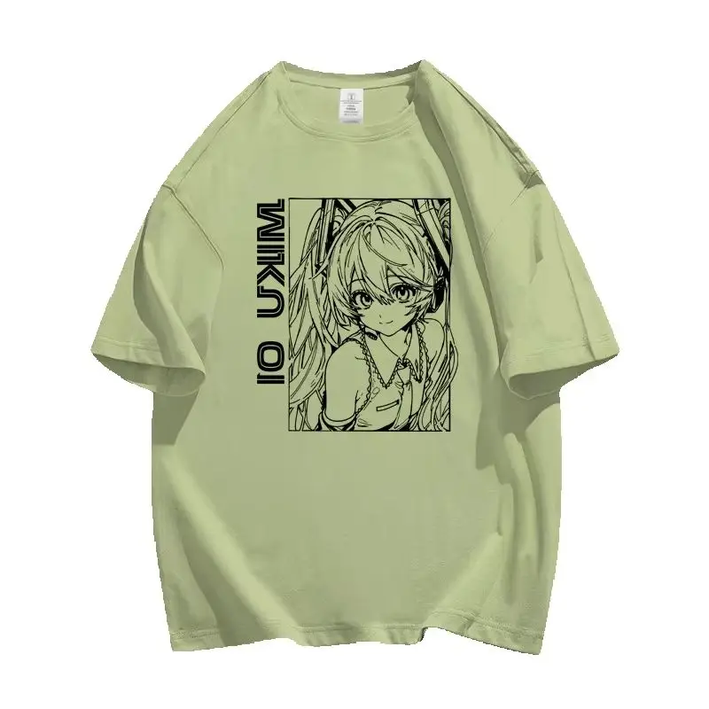 Hatsune Miku Future MIKU Impression Cartoon Print Loose Casual Short Sleeve Men's & Women's Clothing