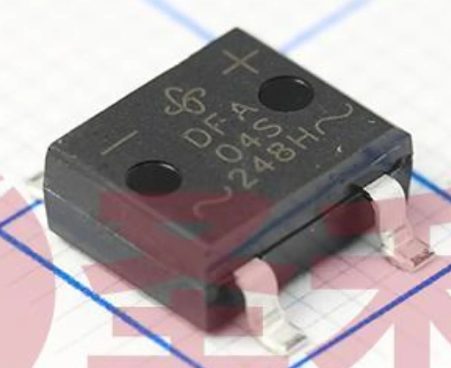 مقوم جسر ، أحادي الطور ، معيار 400v-1a ، نوع تثبيت السطح ، dfs: 42/77 ، 10-50 قطعة