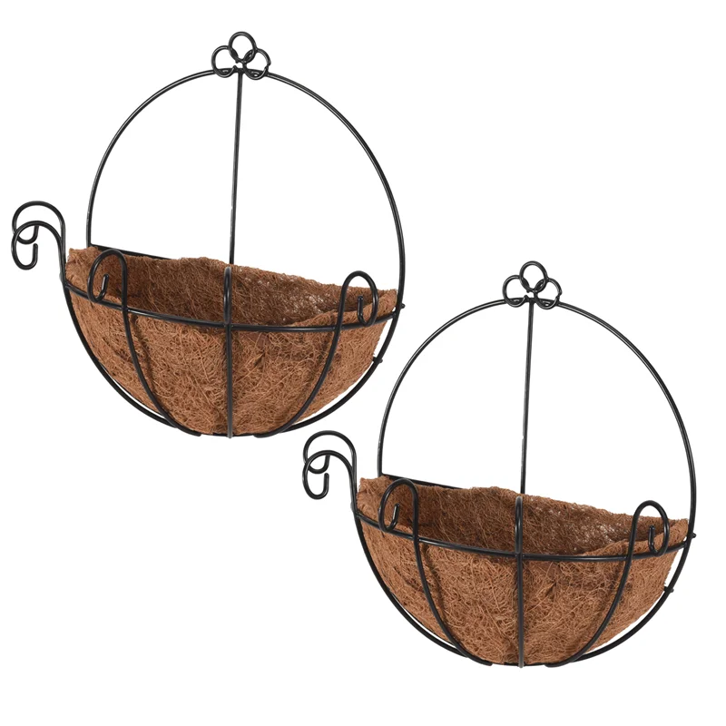 

2 PCS Iron Wall Hanging Gentleman Basket 25Cm Semi-Circular Plant Flower Wall Hanging Bracket Plant Hanger Decoration Suitable F