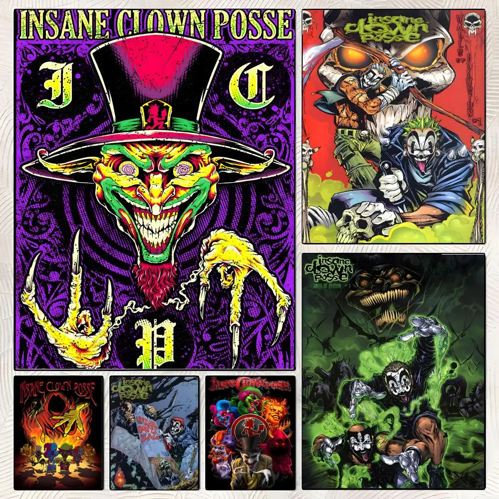 Rap Duo Insane Clown Posse Poster Classic Poster HD Art Sticky Wall Waterproof Home Living Room Bedroom  Aesthetic Decoration